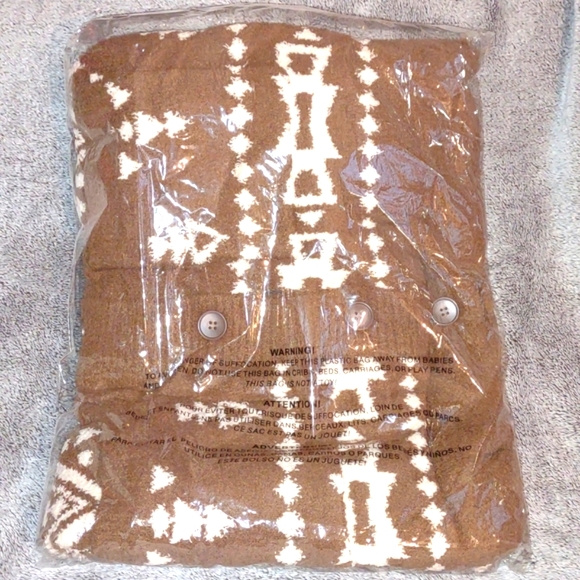 IN LOOM 🧡Coffee Geometric Soft Longline Button Up Cardigan⭐look western - Picture 13 of 13